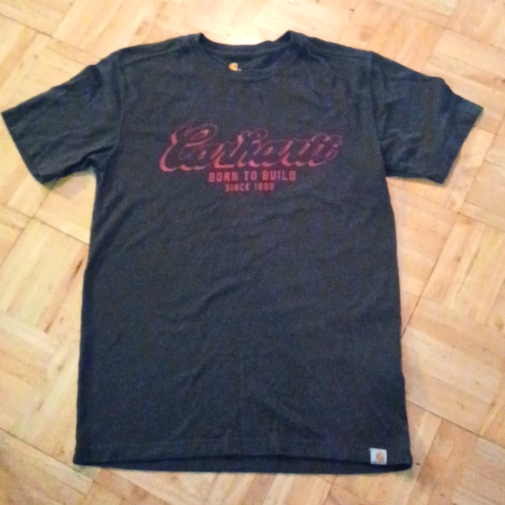 Carhartt Gray Short Sleeve Tee with Red Logo
